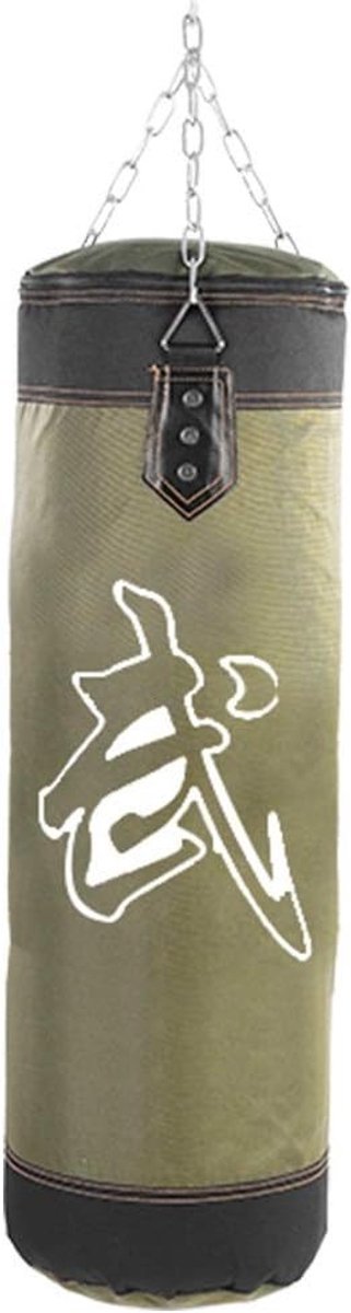 Lege Hangende Bokszak voor Training - Zware Sandbag voor Fitness, Karate en Taekwondo met Kettingen en Haak (80cm-Groen)