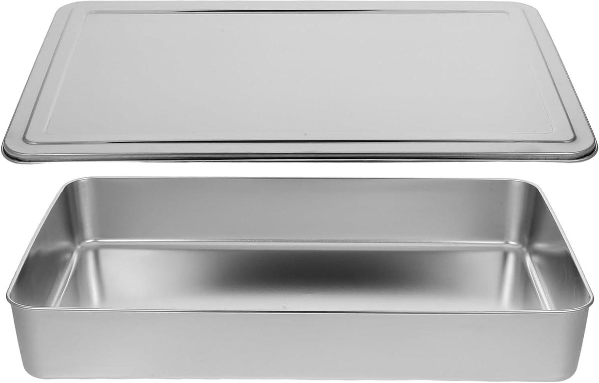 Rvs Bakvorm - Ovenplaat Roestvrij Staal - Bakken En Bewaren - Gelijkmatige Warmte - 44.5x29.5x6.7cm - Zilver