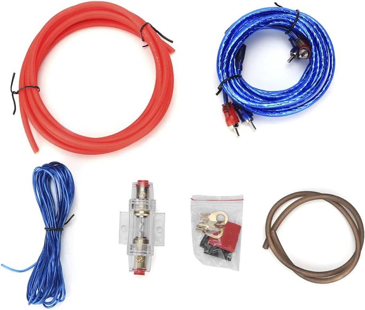 Auto Versterker Kabelset - Audio Bekabeling - Auto Audio Installatie - 10GA Dikke Kabel - 4.5 Meter - Rood