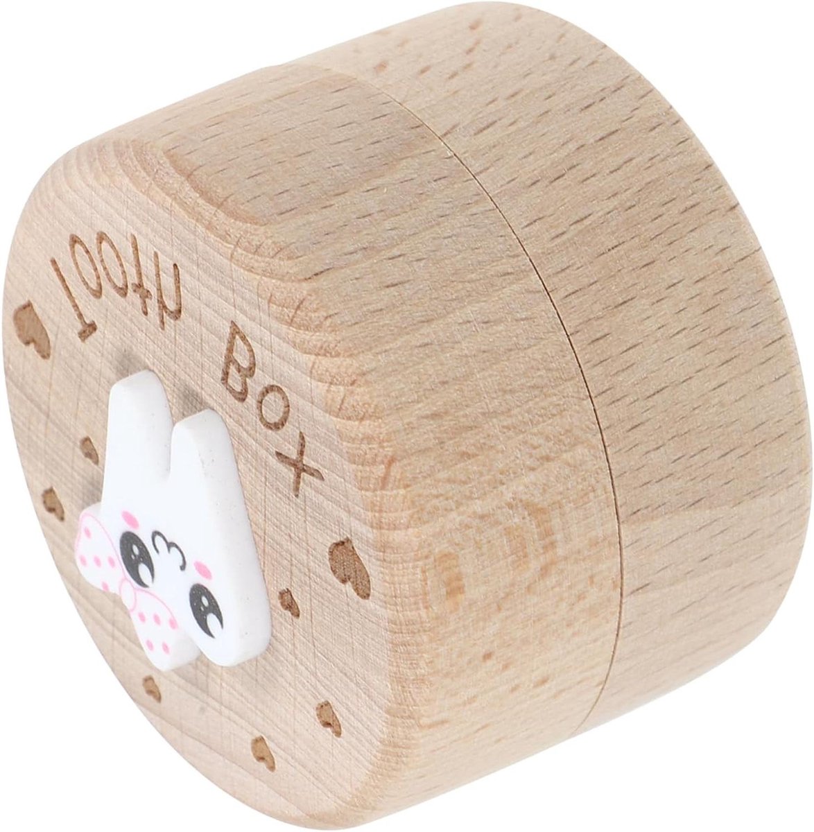 Houten Tandenhouder - Babytandendoosje Tandenfee - Herinneringen Bewaren - Charmant Uitgesneden Ontwerp - 5x5x3.5cm - Multicolor