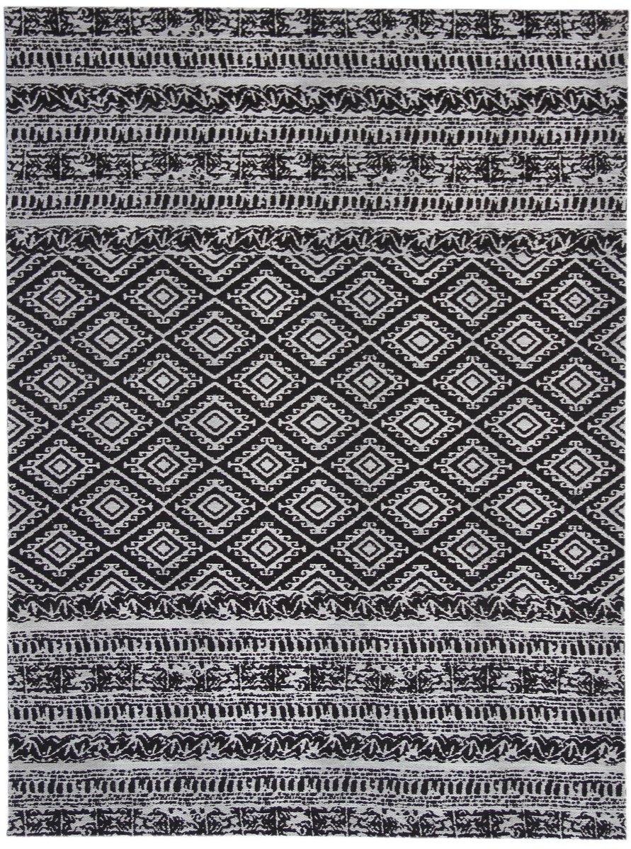 Padiro buitenkleed 120 x 170 cm - zwart - vintage patroon - geschikt voor vloerverwarming - van polyester