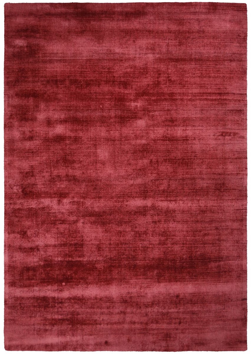 Padiro laagpolig vloerkleed 160 x 230 cm - rood / paars - modern effen design - geschikt voor vloerverwarming - van viscose