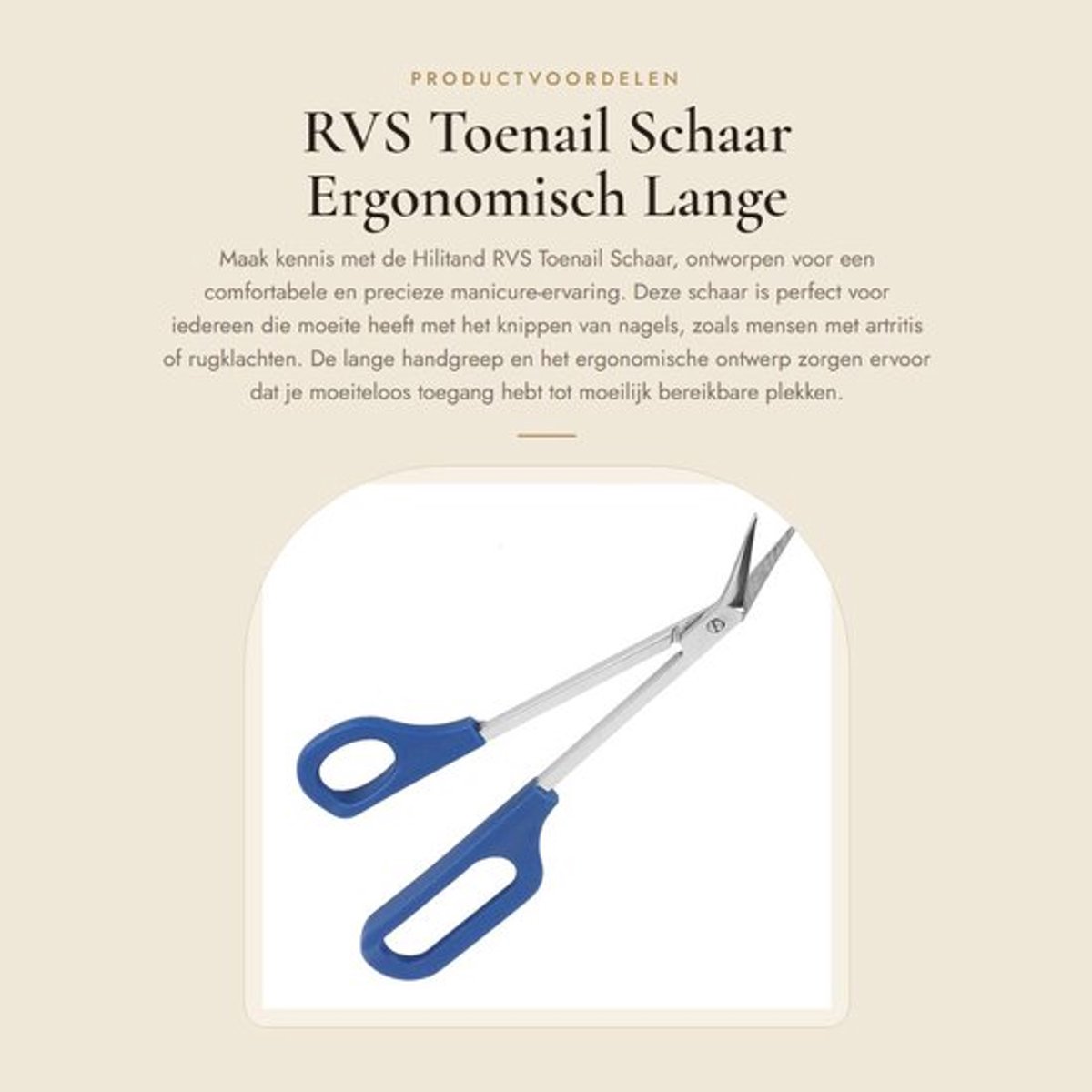 Teennagelschaar Ergonomisch Ontwerp - Roestvrij Staal - Lange Steel - Comfortabele Grip - Precisie Knippen - Geschikt voor Pedicure - Nagelschaar