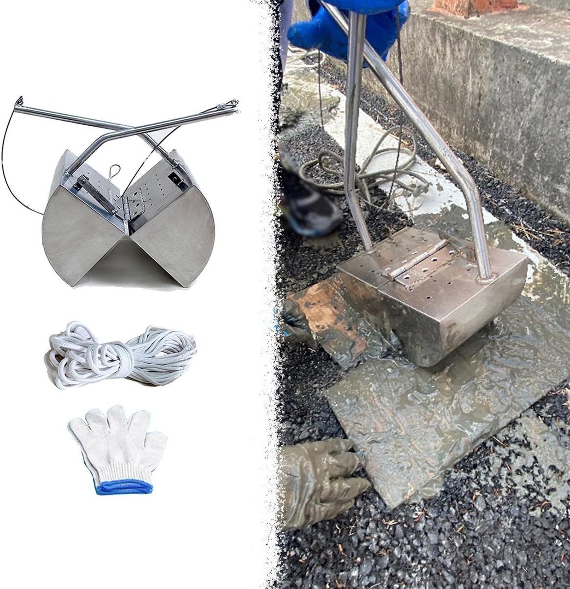 Slud Sampler - Bodem Modder Sampler - Waterkwaliteit Meten - 3L en 5L Capaciteit - 20m Touw - Zilver