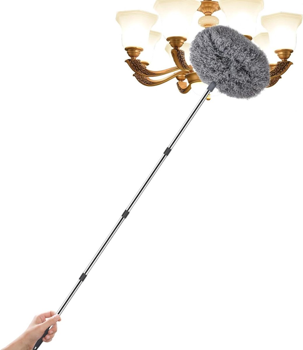 Stofdoek met Lange Steel - Reinigingsborstel Telescoopsteel - Diepe Schoonmaak - Verstelbare Lengte - 169 cm - Niet gespecificeerd