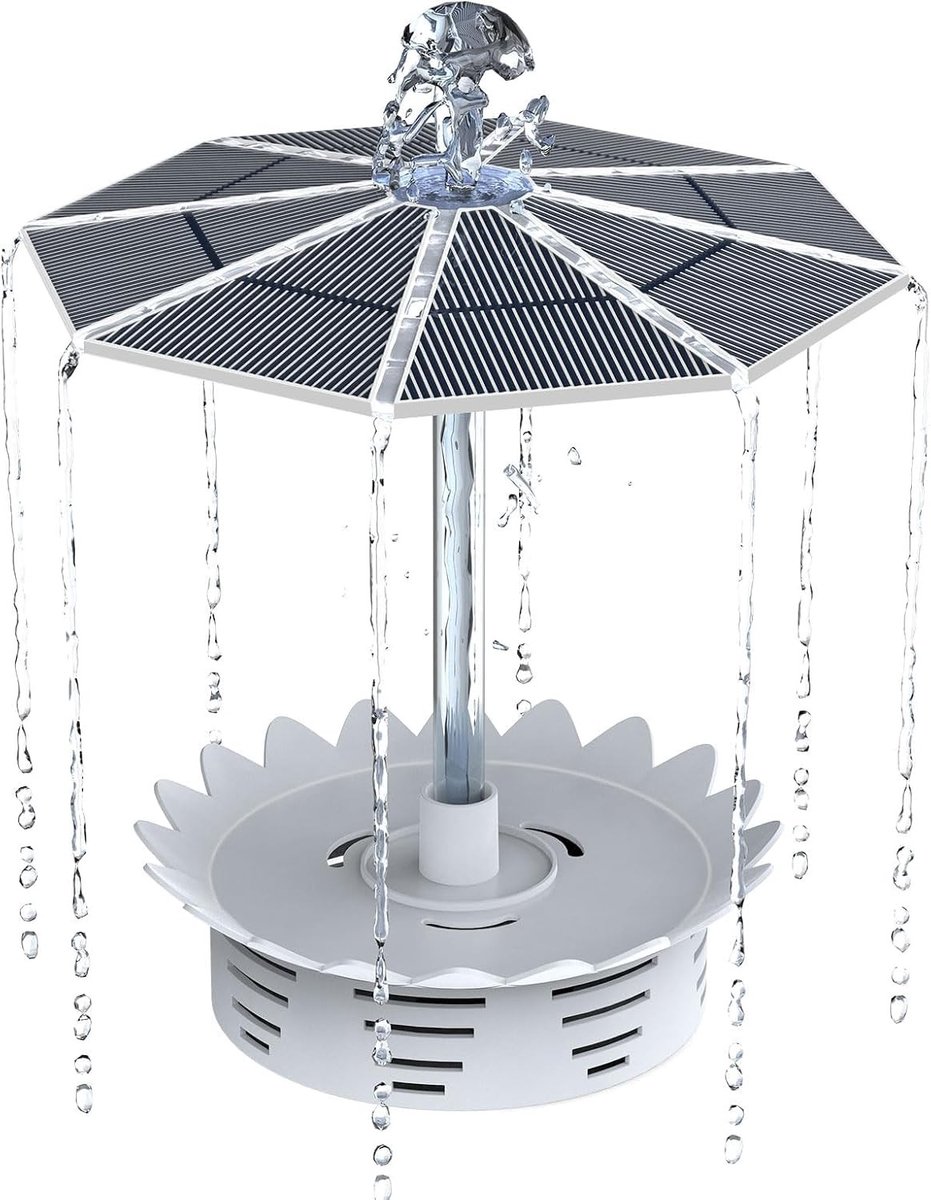 Binnenfontein - Zwart - 3,5 W - Zonne-energie Waterpomp - Voor Buiten en Tuin