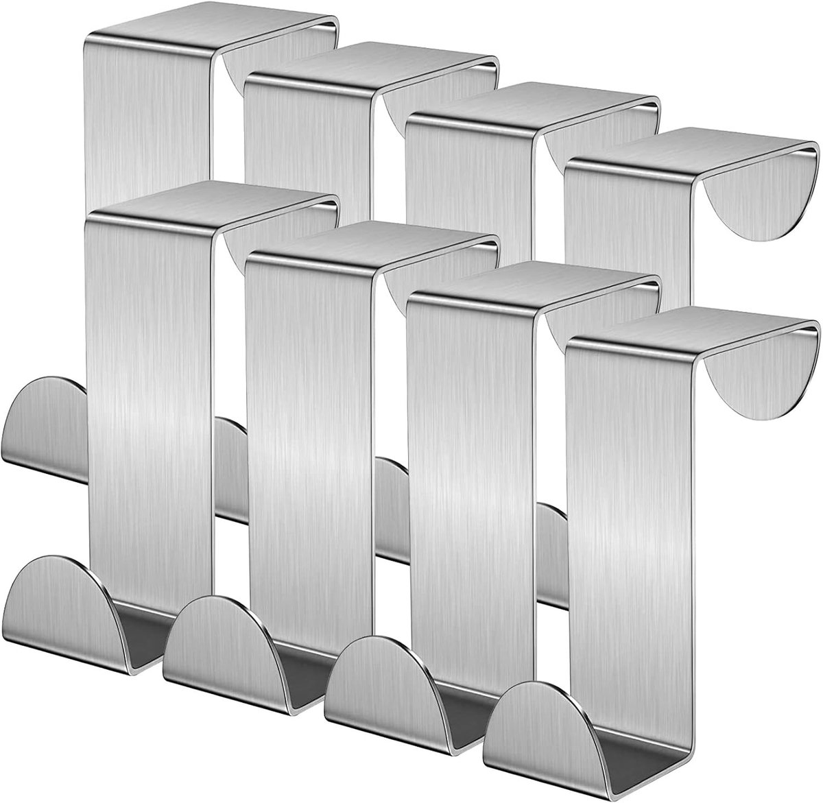 Deurhaken - Zilver - 6 x 6 x 2,5 cm - Roestvrijstalen Omkeerbare Haken - Voor Kleding en Handdoeken