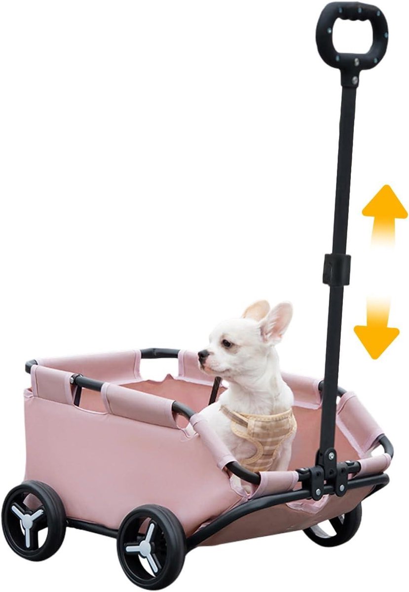 Kinderwagen Huisdieren - Hondenbuggy Kattenkar - Reizen met Huisdier - Inklapbaar Lichtgewicht - 59 x 39 x 16 cm - Roze