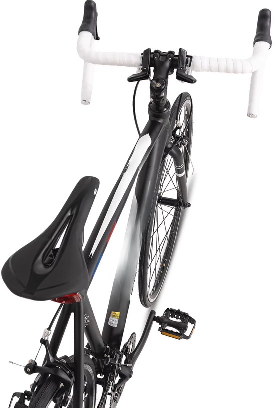 Racefiets 48 cm - Voor dames en heren in de stad en op de weg - Met 14 versnellingen en lichtgewicht aluminium frame - Wit aluminium frame — afbeelding 3