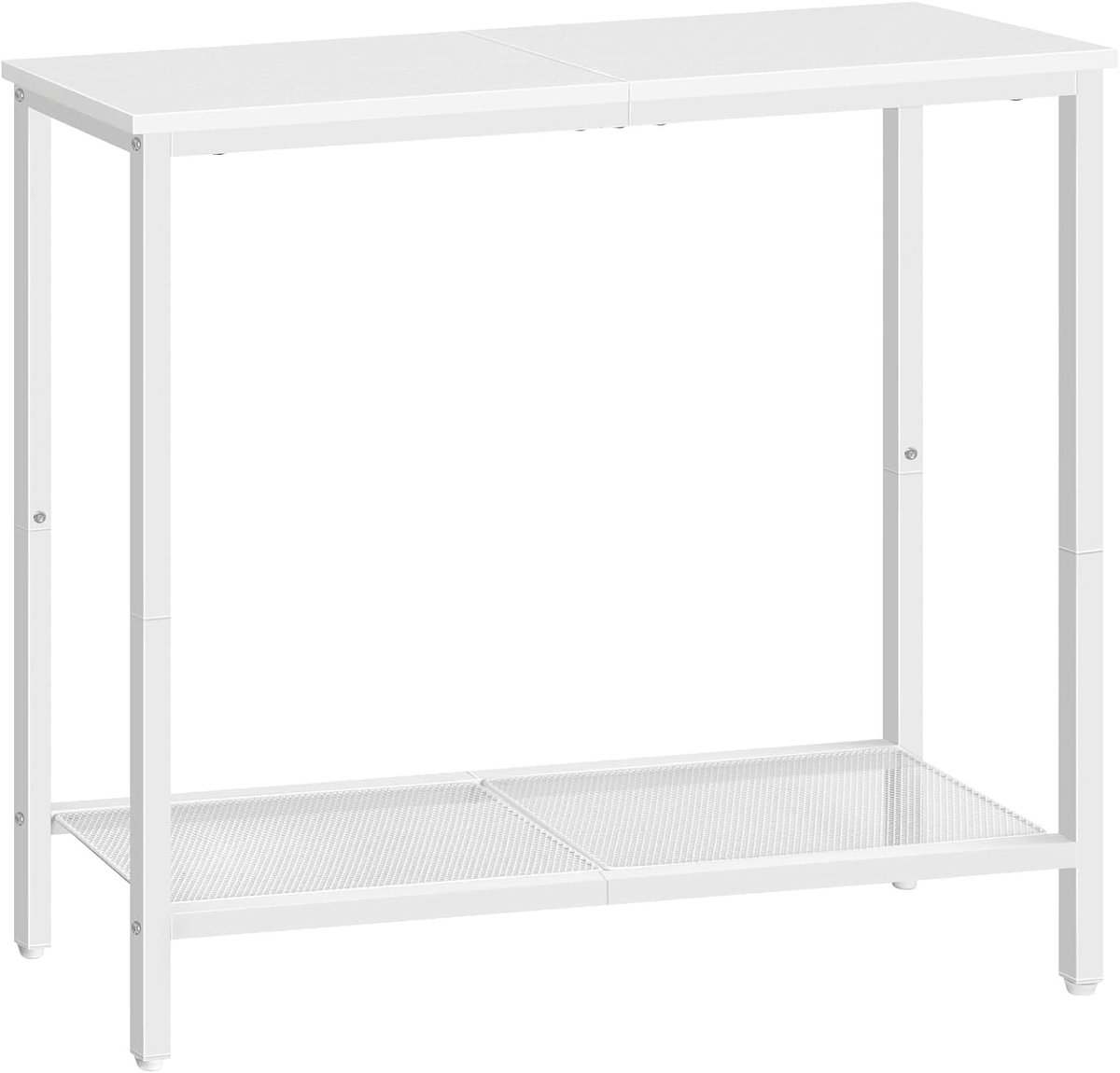 Compacte consoletafel - Wit - 75 x 24 x 75 cm - Metalen frame en houten bladen - Voor hal en woonkamer