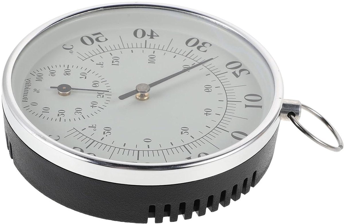 Binnen Buiten Thermometer - Hygrometer Dubbele Wijzer - Kamer Temperatuur Meten - Batterijvrij Analoog Display - 10 x 10 cm