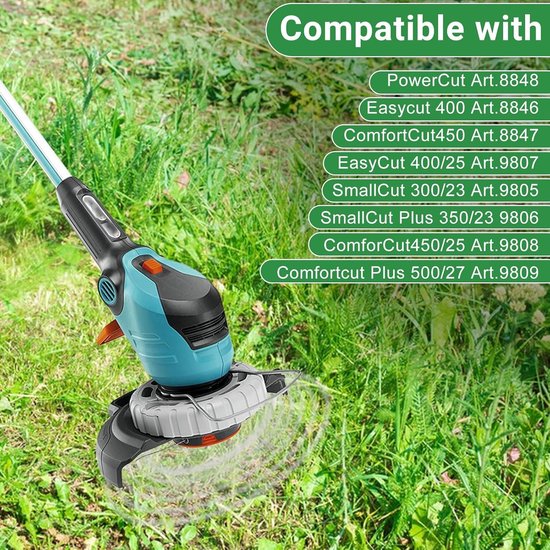 Trimmer Spoel 1.65mm, 6.1m Draad voor Tuingereedschap, Vervangingsset met 2 Spoelen en 1 Deksel — afbeelding 4