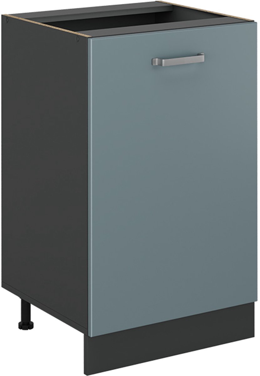 Vicco Keukenonderkast R-Line, Blauw-grijs/Antraciet, 50 cm zonder werkblad