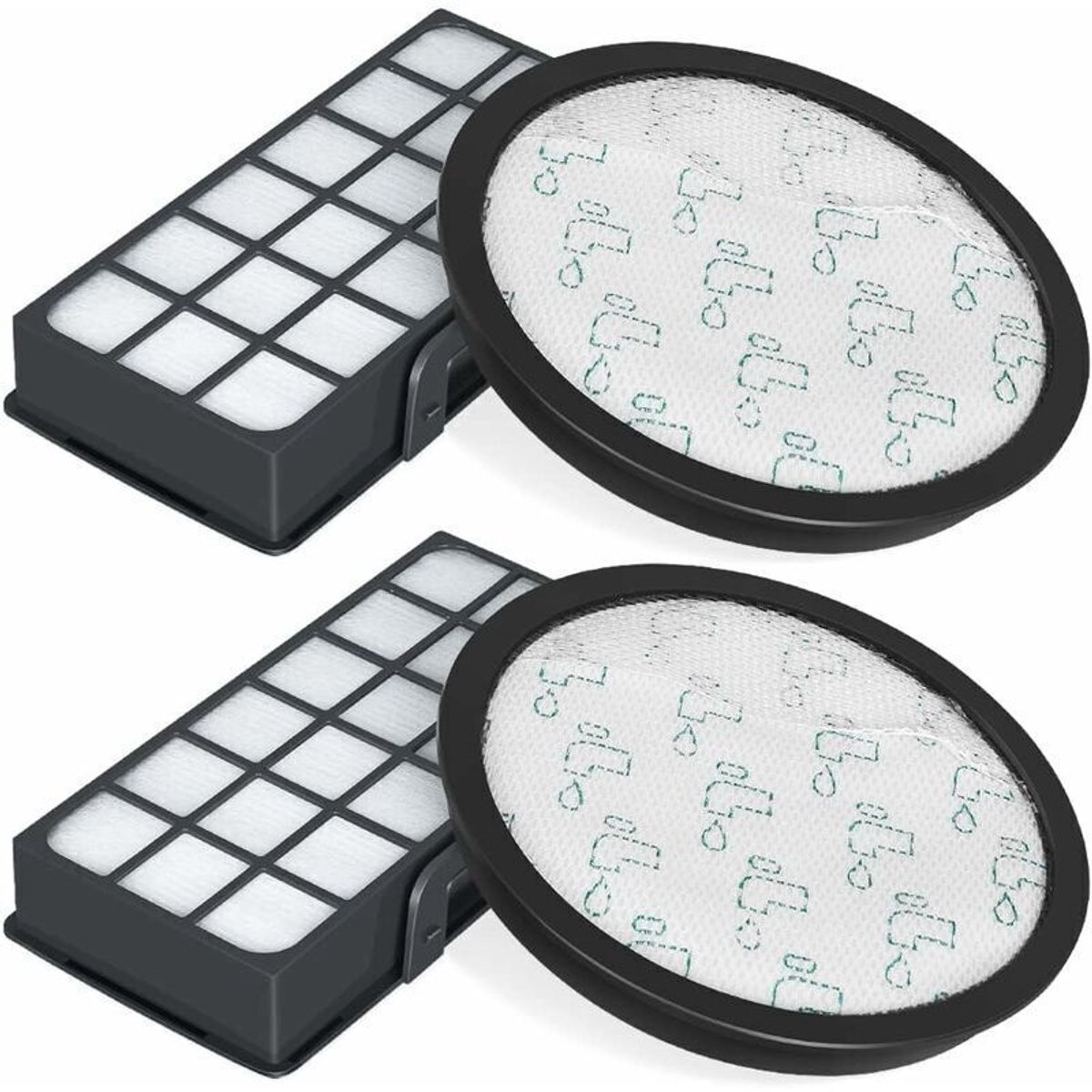 Set van 2 HEPA-filters - ZR903701 - Geschikt voor filterpatronen - Cycloon type 4AAAA RO7647EA RO7663EA RO7676EA RO7681EA (model RO76xx) - H246 stofzuiger