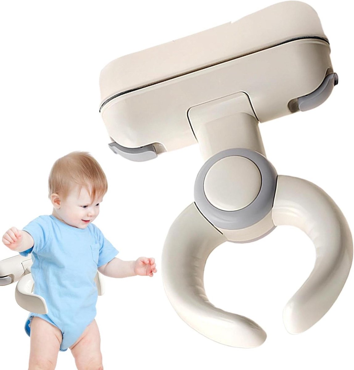 Baby Douche Stand - Badsteun Peuters - Veilig Baden - Anti-Kantel Techniek - 26-35 cm Verstelbaar - Grijs