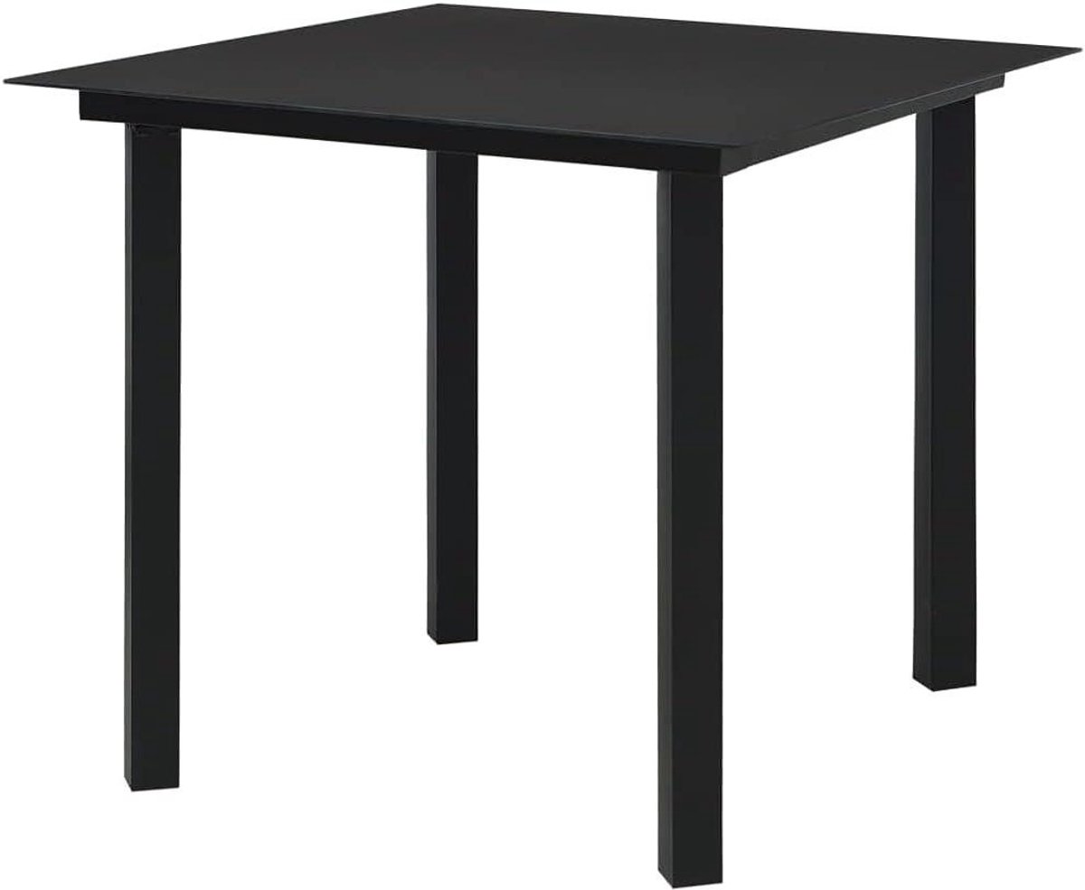 Tuin Eettafel - Buiten Tafel - Buiten Eten - Roestbestendig Staal - 80x80x74 cm - Zwart