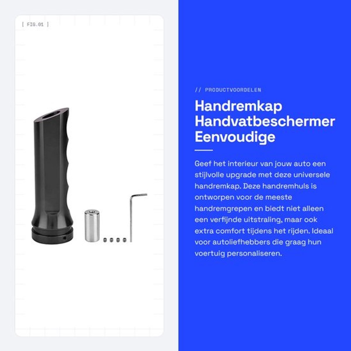 Handremkap Universele Pasvorm - Aluminium Handvatbeschermer - Handremhuls - Eenvoudige Installatie - Comfortabele Rijervaring - Verfijnde Stijl - Handremhoes