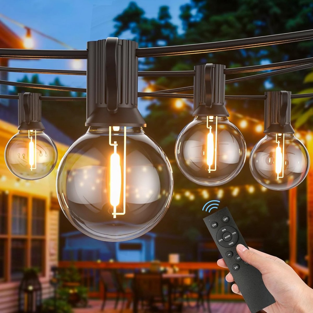 Parasolverlichting - Warmwit - 15 Meter - Onbreekbare LED Buitenlichtslinger met Afstandsbediening - Voor Tuin en Patio