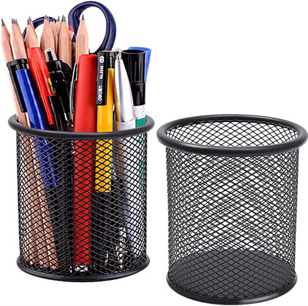 Pennenhouder 2 stuks - Ronde Draadgaas - Bureau Organizer - Kantoor/School - Duurzaam/Roestbestendig - 9 x 10 cm