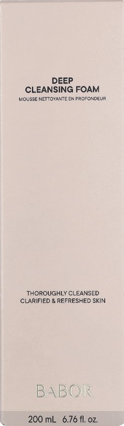 Roze kartonnen verpakking voor Babor Deep Cleansing Foam, 200 ml.