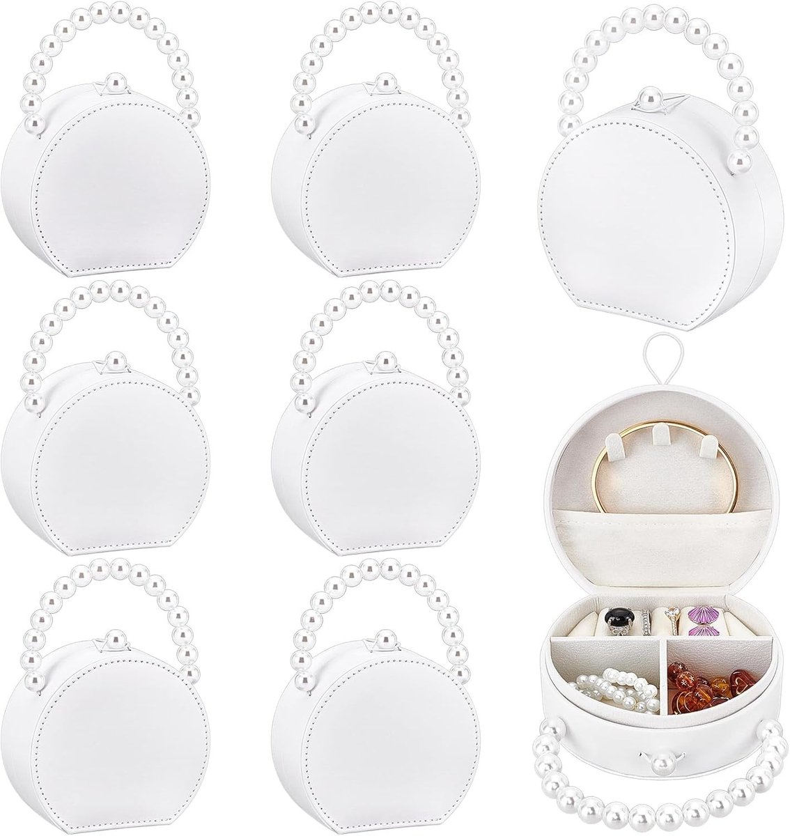 Reissieradenetui set van 10 stuks, grote geschenkdoos, mini-sieradenorganizer, draagbare opbergdoos voor ringen, oorbellen en halskettingen, ideaal voor bruiloften en verjaardagen