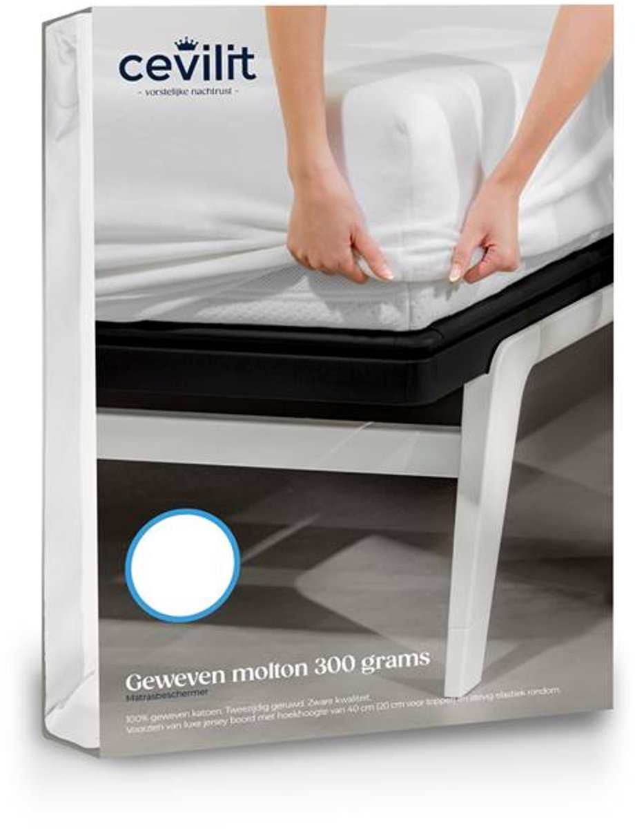Cevilit Molton 300 Grams - Zwaar Hoeslaken - Wit - 140x200 cm