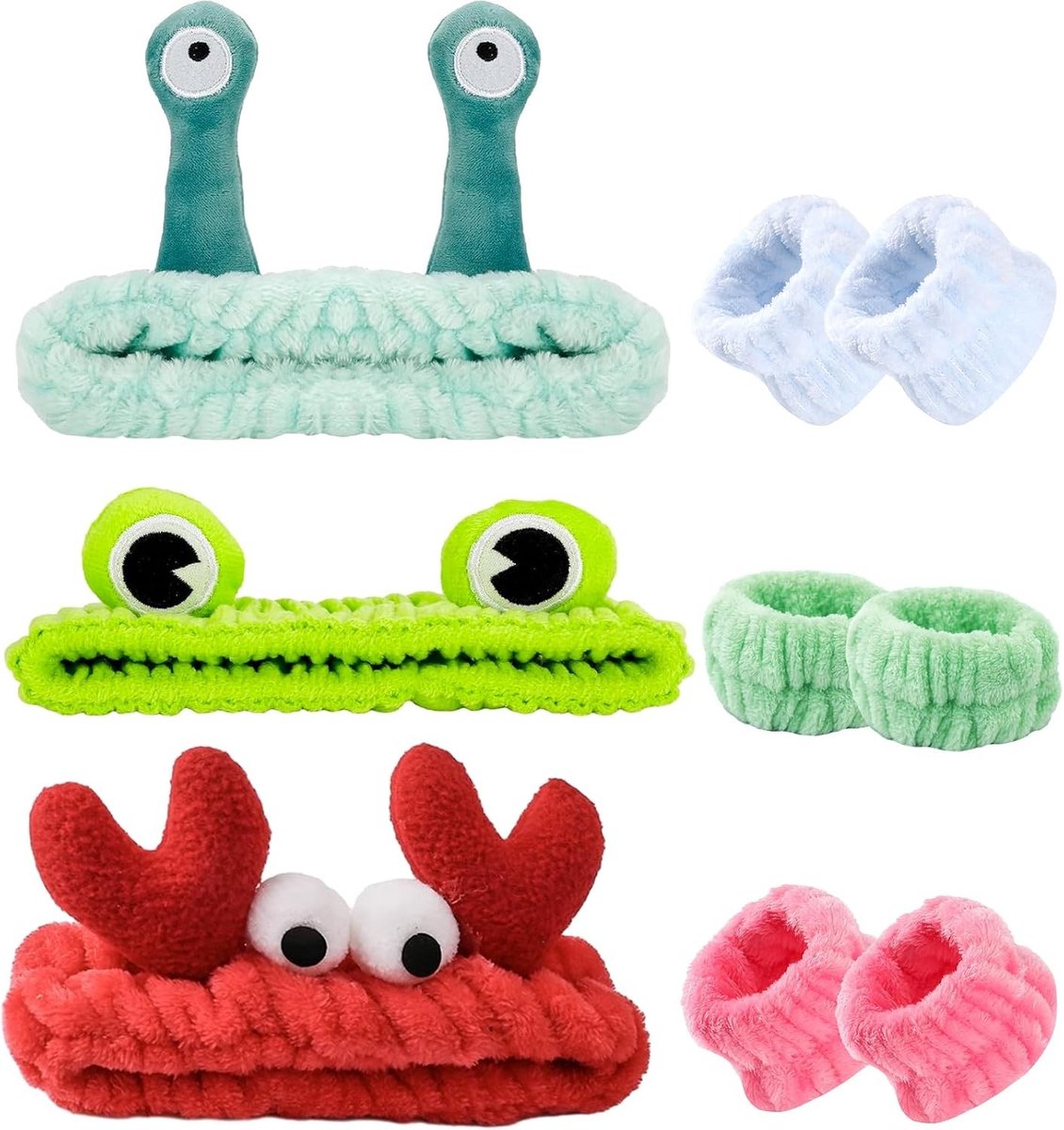 Dieren Spa Set met 9 Stuks, Elastische Haarbanden en Creatieve Zachte Make-up Bands voor Douche en Sportactiviteiten