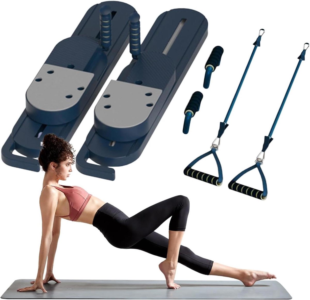 Pilatesapparaat Thuistraining - Pilatesbord Krachttraining - Hele Lichaam Trainen - Inklapbaar Ontwerp - 775 x 17 x 15 cm - Blauw