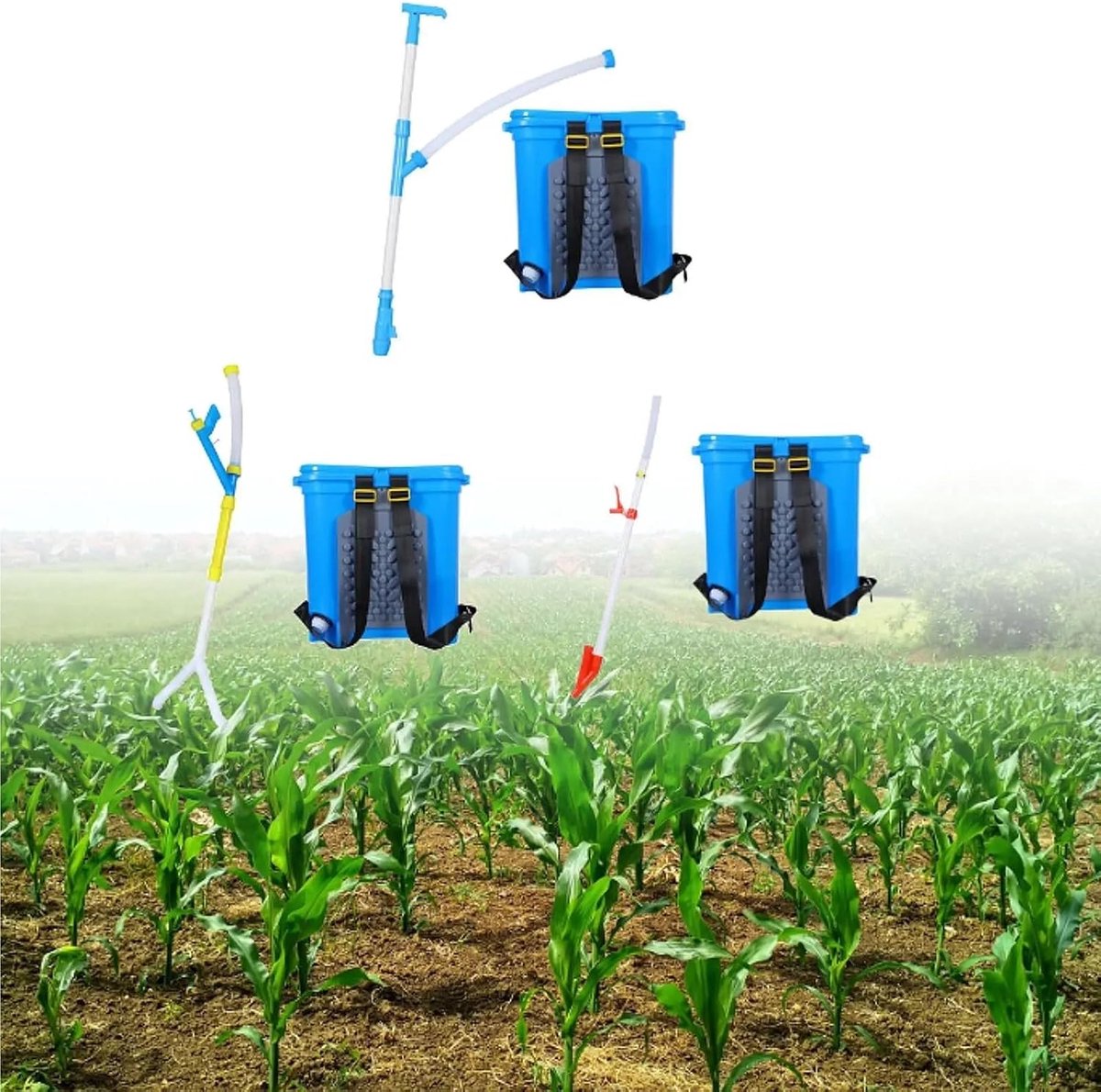 Handmatige Meststofstrooier - Zaaiapplicator Gazonstrooier - Gazon Bemesten Zaaien - 25L Inhoud Rugkussen - 45cmx46cm - Groen