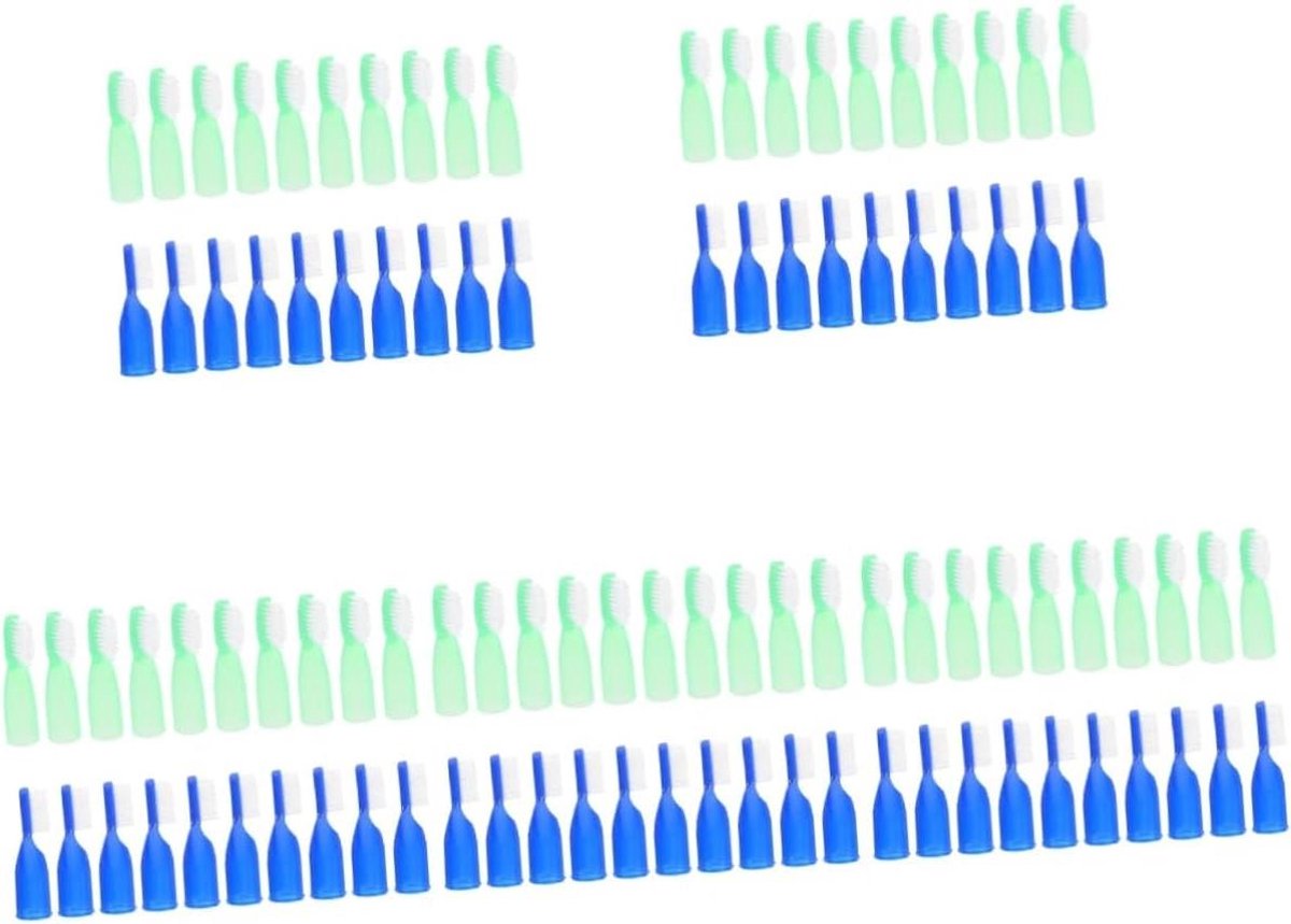 Vinger Tandenborstels - Mini Tandenborstels - Veilig Poetsen - Zelfbeschadiging Preventie - 100 Stuks - Wit