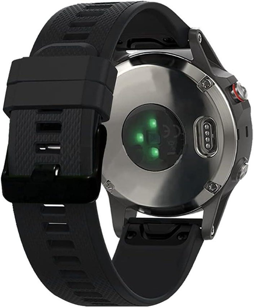 Siliconen Horlogeband - Polsband Vervanging - Smartwatch Personaliseren - QuickFit Snelwissel - 22mm Breed - Zwart