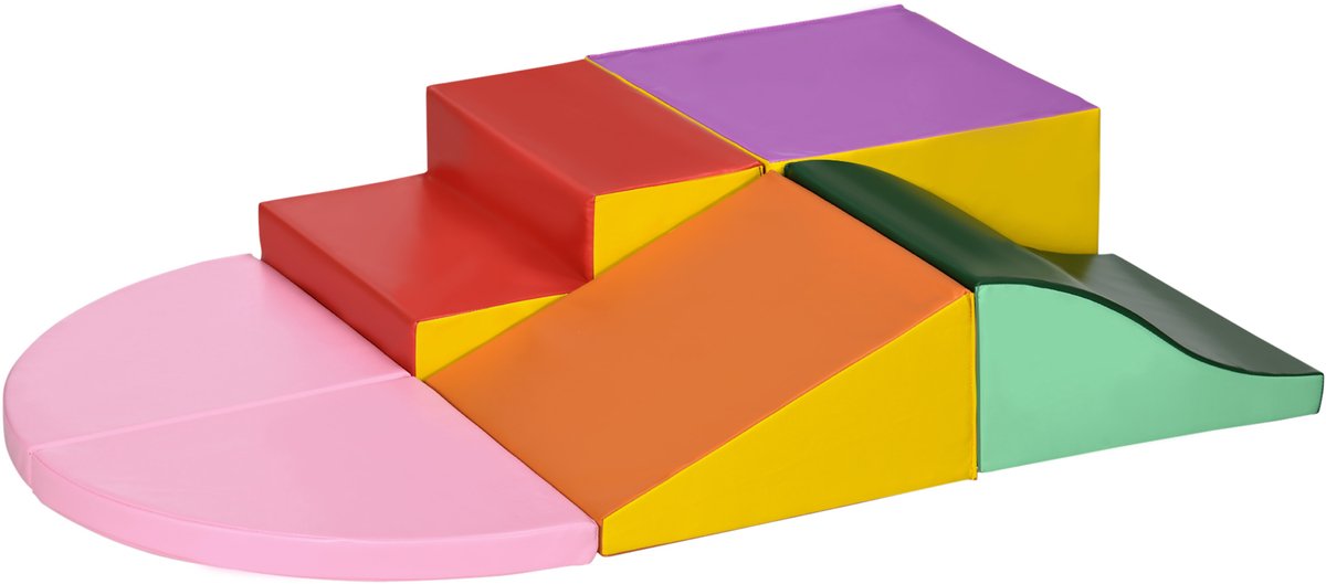 ECTEATOY® Foam Blokken Set 6-Delig - Zachte Schuimblokken - Kruipblokken en Bouwblokken - PU & EPE - Multikleur - Baby Speelgoed - Montessori Speelgoed