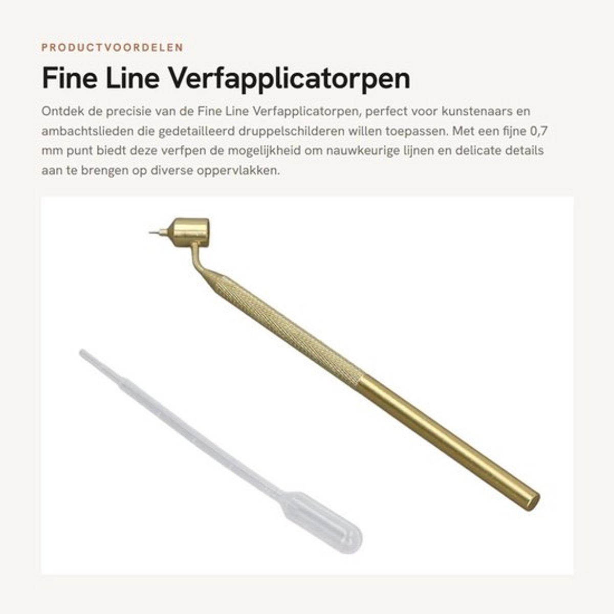 Verfapplicatorpen 0,7 mm - Aluminium Ontwerp - Fijne Lijnverfpen - Verfbenodigdheden - Druppelschilderen - Voor Kunstenaars/Ambachtslieden - Verfpen