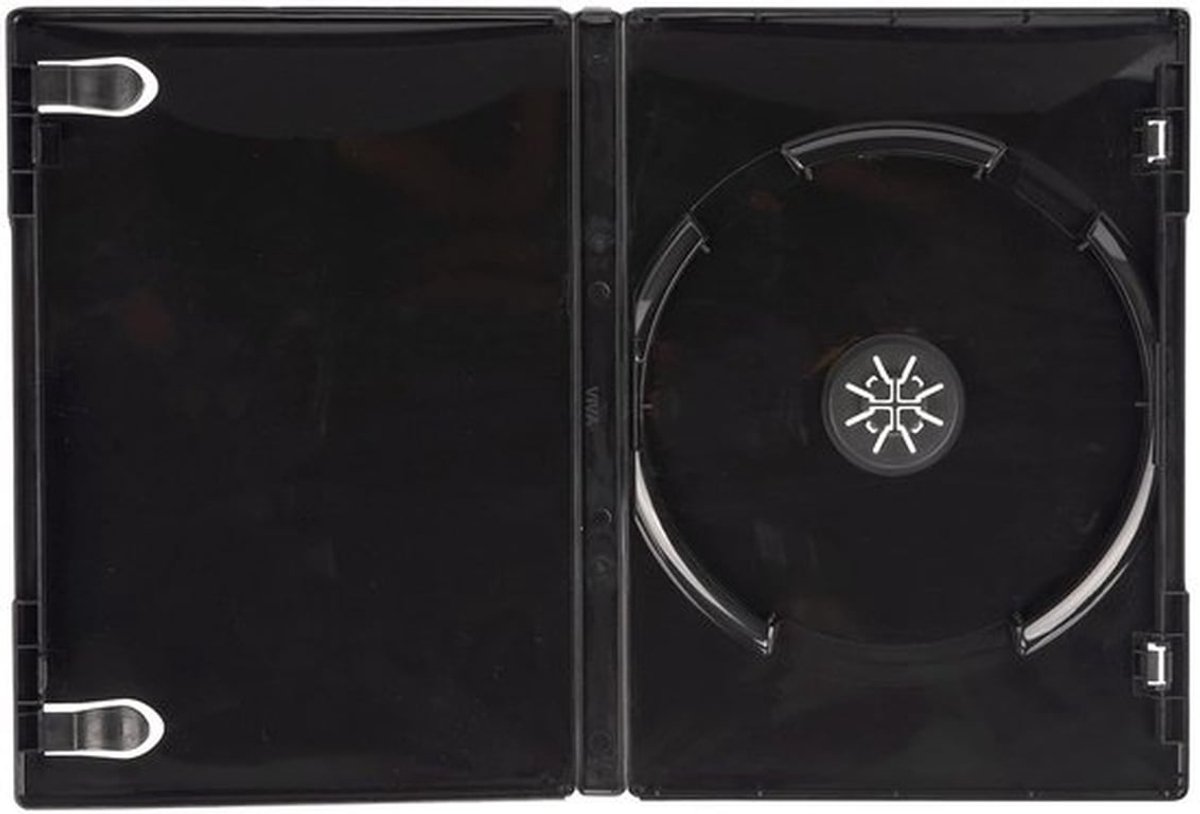 DVD-Hoes Hoogwaardige Zwarte Hoes - Enkele Schijf - 14 mm Rug - 50 Stuks - Transparante Hoes - Interne Boekje Clips - Dvd-case