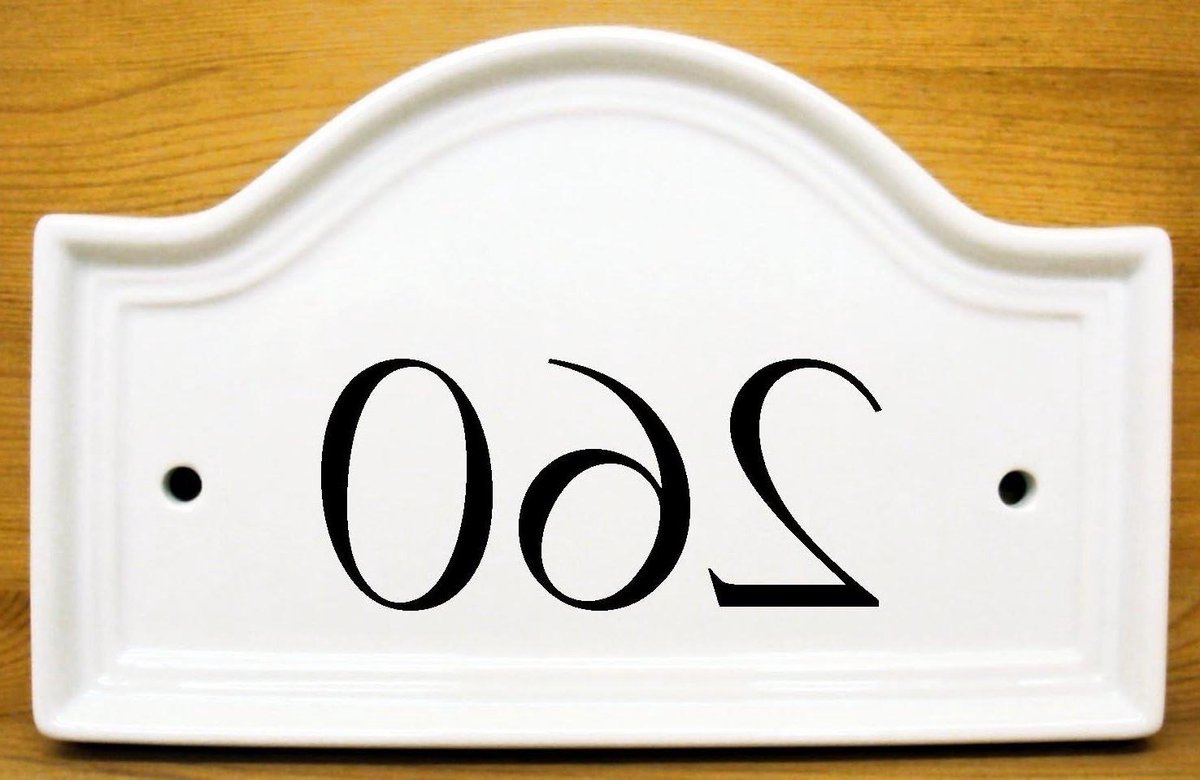 Keramische Huisnummer Plaque - Deur Naambord Porselein - Huis Nummering - Hand Versierd UK - 21.8 cm x 14 cm