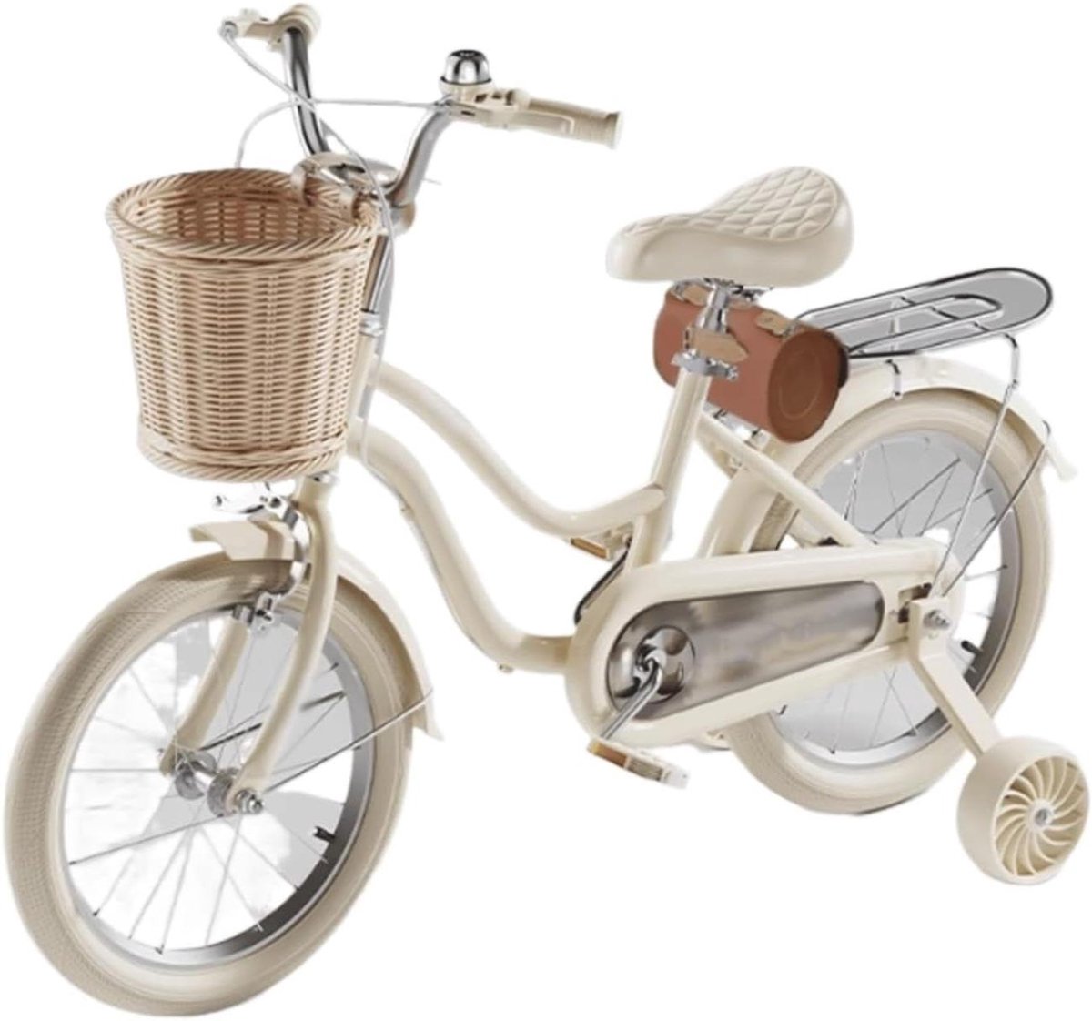 Kinderfiets Peuterfiets Rijfiets Leren Fietsen Dubbele Handrem 12-22 inch Wit