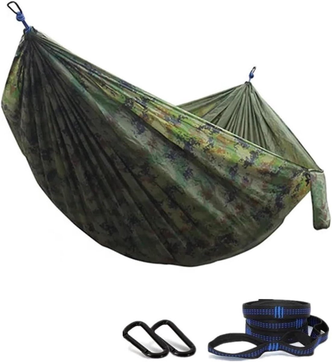 Camping Hangmat - Reishangmat Parachute - Ontspannen Buiten - Extra Groot Dubbel - 200 kg - Camouflage