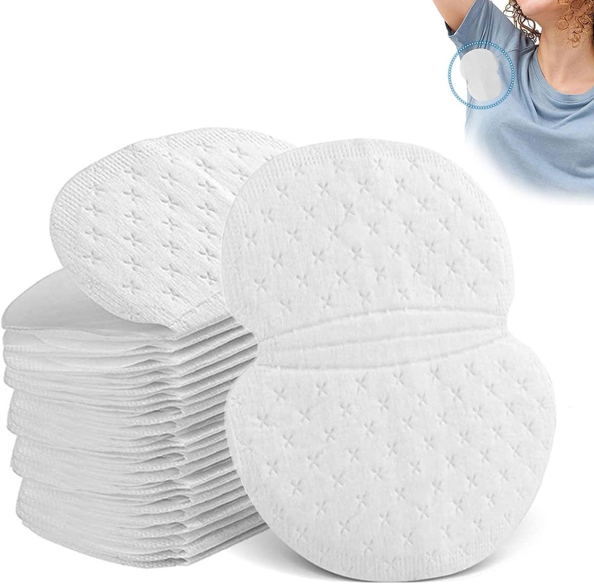 Zweetpads - Oksel Pads - Bescherming Tegen Zweet - Absorberend Non-Woven Materiaal - 12 x 12.7 cm - Wit