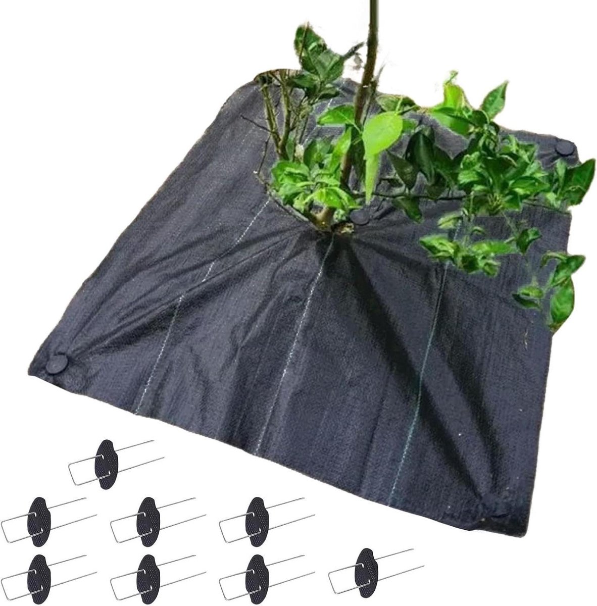 Landschapsstof Onkruiddoek - Bodemdoek Bodembedekker - Onkruid Weren - Meerlaagse Barriere - 120x120cm - Zwart