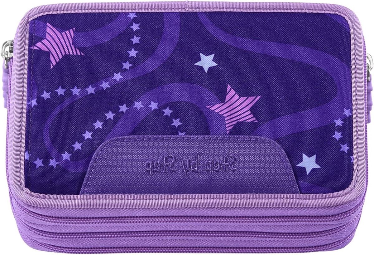 Etui met 3 vakken - Potlood etui - Schoolspullen organiseren - Volledig uitgerust - 20 x 13 x 7 cm