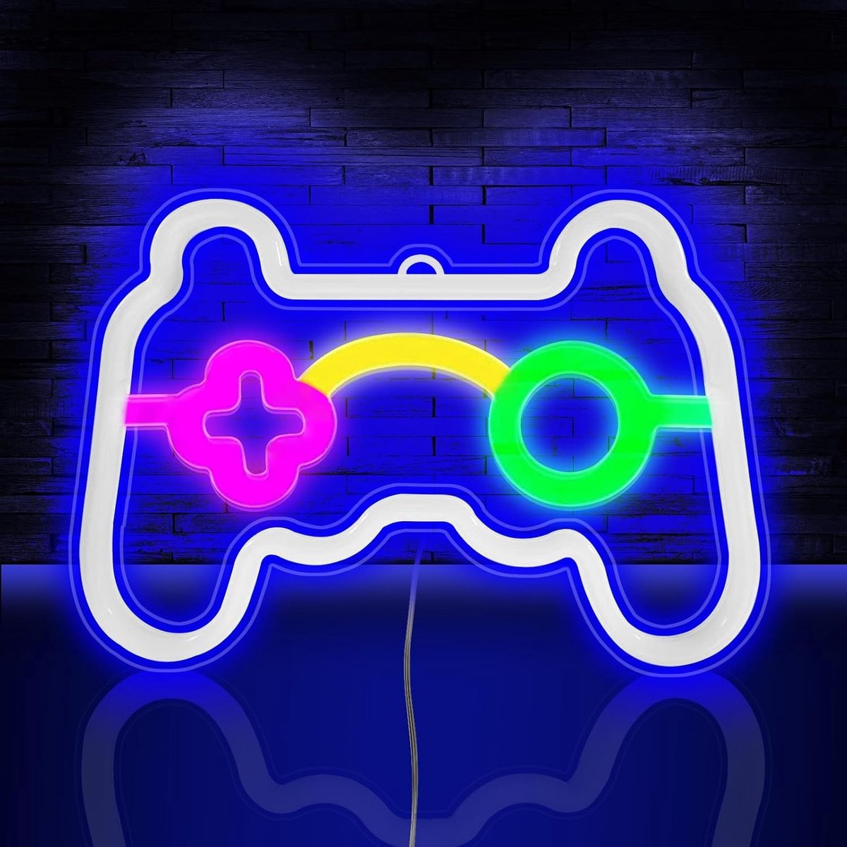 Gaming accesoires - Gaming accessoires - Blauw neonbordje - 24,7 x 16,5 cm - LED Wandlamp met USB-voeding - Voor Slaapkamer en Speelruimte