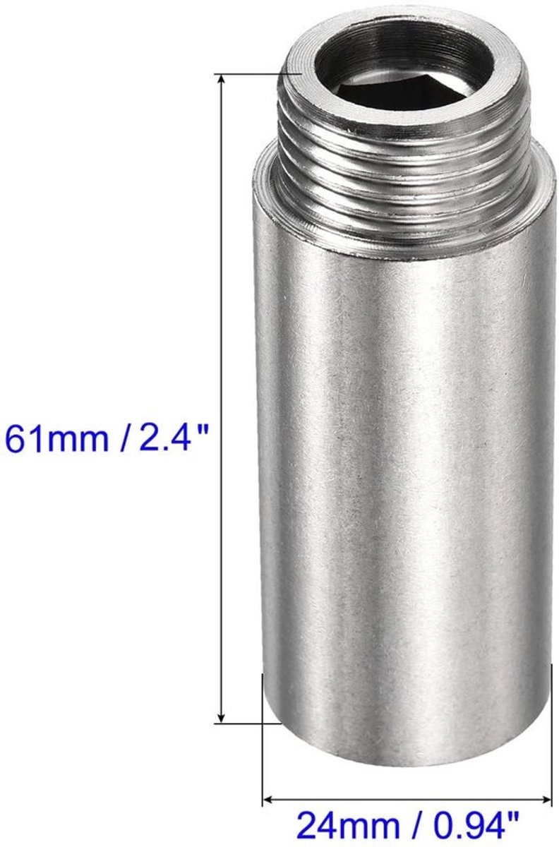 Pijp Fitting 50mm G1/2 Vrouwelijk naar G1/2 Buitendraad - 3 Stuks - Roestvrij Staal - Corrosiebestendig - Eenvoudig te Installeren - Glad Afwerking - Pijpconnector
