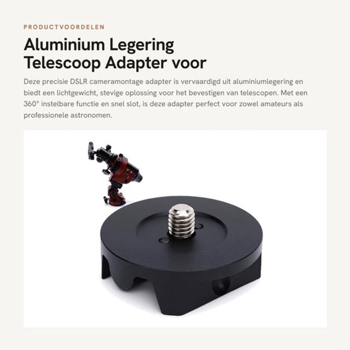 Aluminium Legering Telescoop Adapter voor Camera