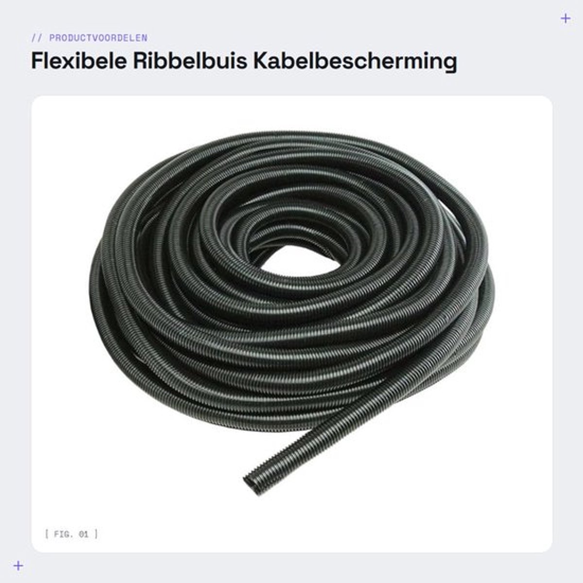 Ribbelbuis 15 Meter - Kabelbescherming - Kabelmanagement - Draadgesplitst - Flexibel - Diameter 15mm - Kabelgoot