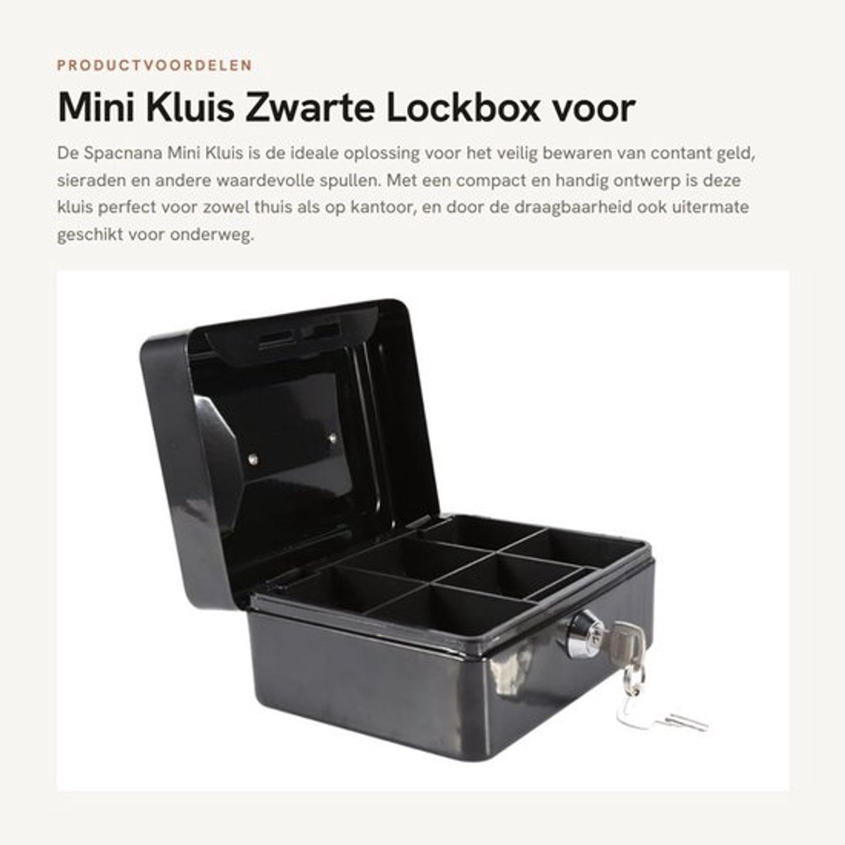 Kluis Brandwerend - Kluisje met Cijferslot - Geldkluis - Kluis met Sleutel - Mini Kluis - Stalen Beveiligingsbox 15x12x7.5 cm - Veiligheidsbox