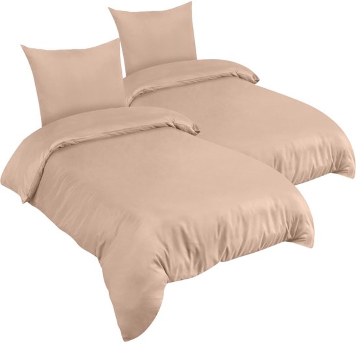 Dekbedovertrek Set - Zachte Microvezel 135x200cm - Kussenslopen 80x80cm - Beige - Beddengoed - Dekbedovertrek