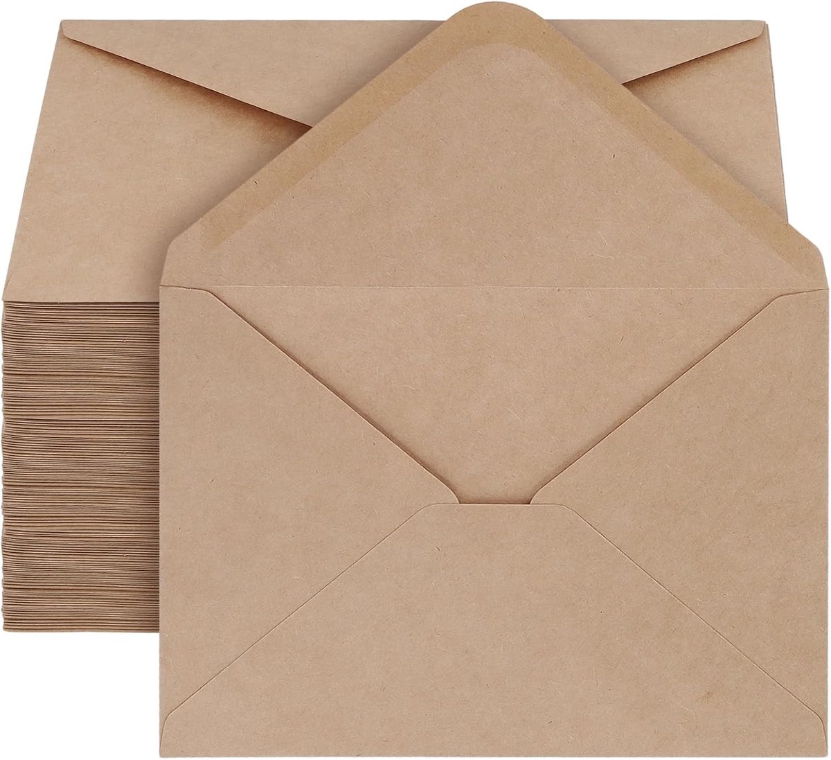Enveloppen - Bruin - 18,4 x 13,3 cm - Kraftpapier met Zelfklevende Sluiting - Voor Wenskaarten en Uitnodigingen