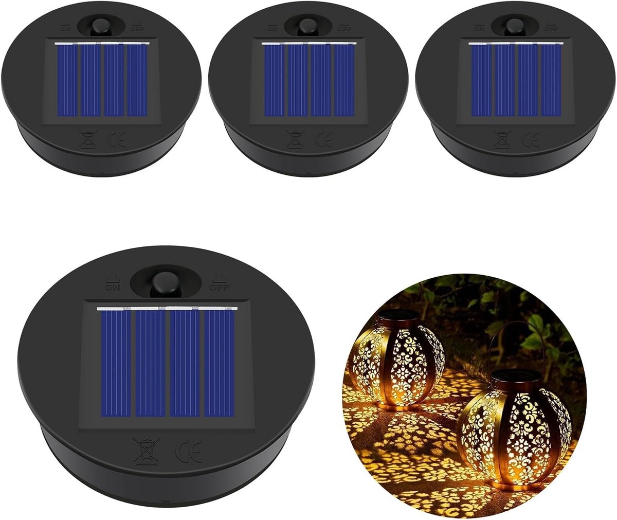 Zonne Lampen Reserveonderdelen - Geen Kleur - 7 x 6,2 x 2 cm - LED Vervangende Top voor Zonne Lantaarns - Voor Tuin en Buiten