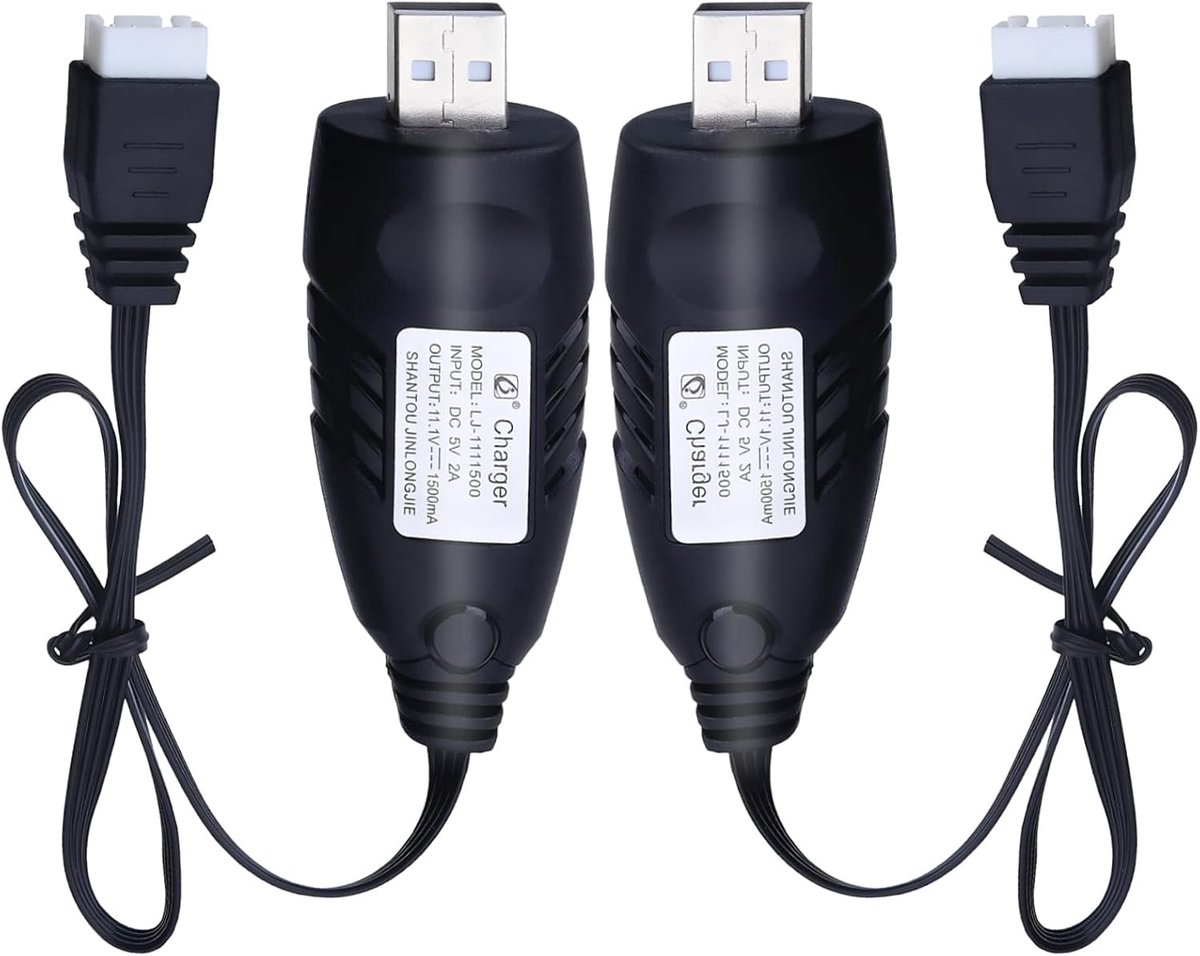 Rc vliegtuig - 11,1 V - USB Lipo Batterijlader met XH4P Stekker - 1,5 A Oplaadkabel voor 3S Li-ion Accu's