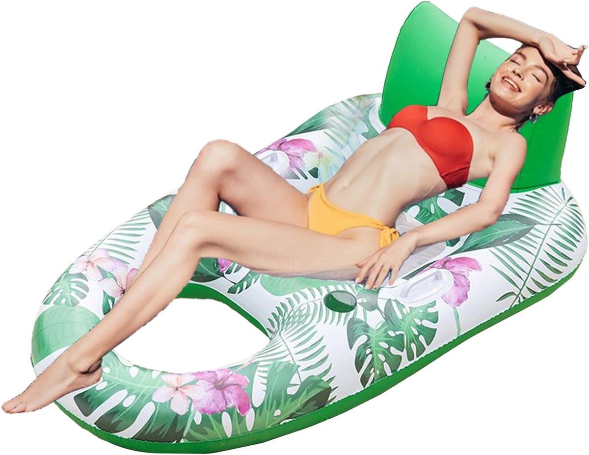 Opblaasbare Zwemmat - Luchtbed Drijvend - Water Ontspanning - Versterkte Structuur - 142x82cm - Groen